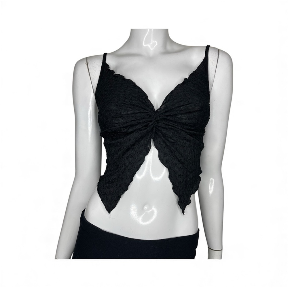 🤑 5$25 SHEIN Chic Black Ruched V-Neck Top